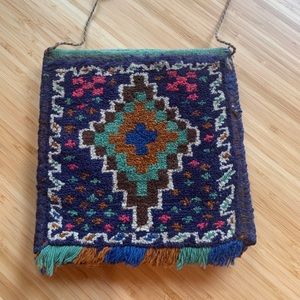 Fine beautiful antique Persian shoulder rug purse